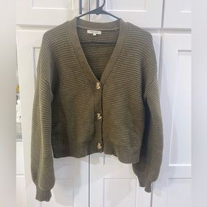 Madewell cropped cardigan sweater green size xs